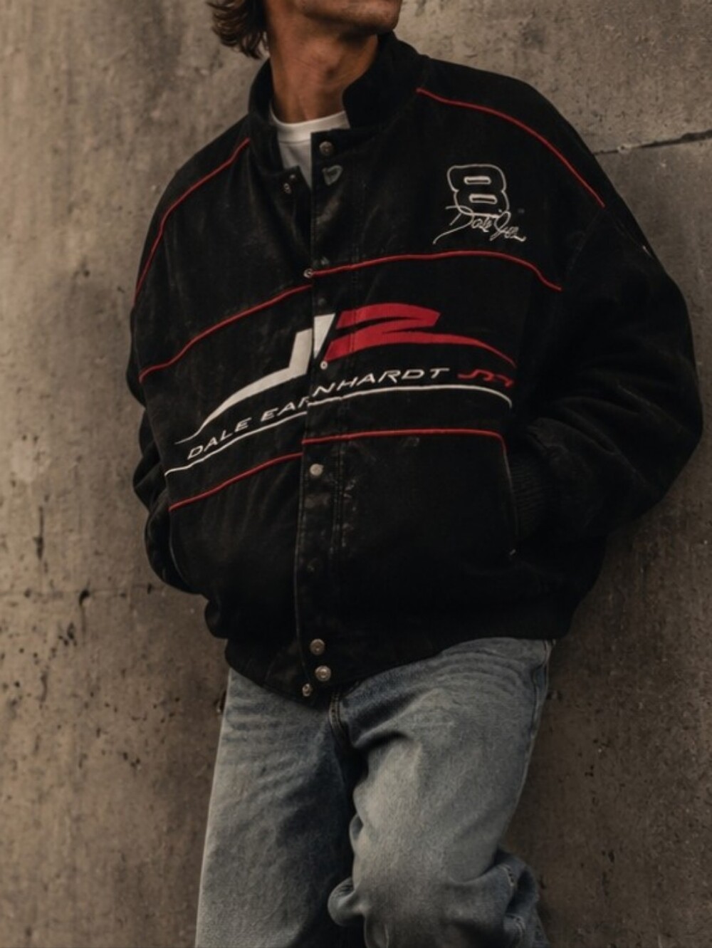 Vintage Earnhardt Jr Chase Authentics Official Nascar Suede Bomber Jacket XL